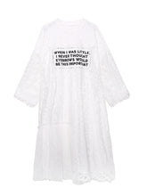 Mesh Stitching Lace Long Sleeve Dress